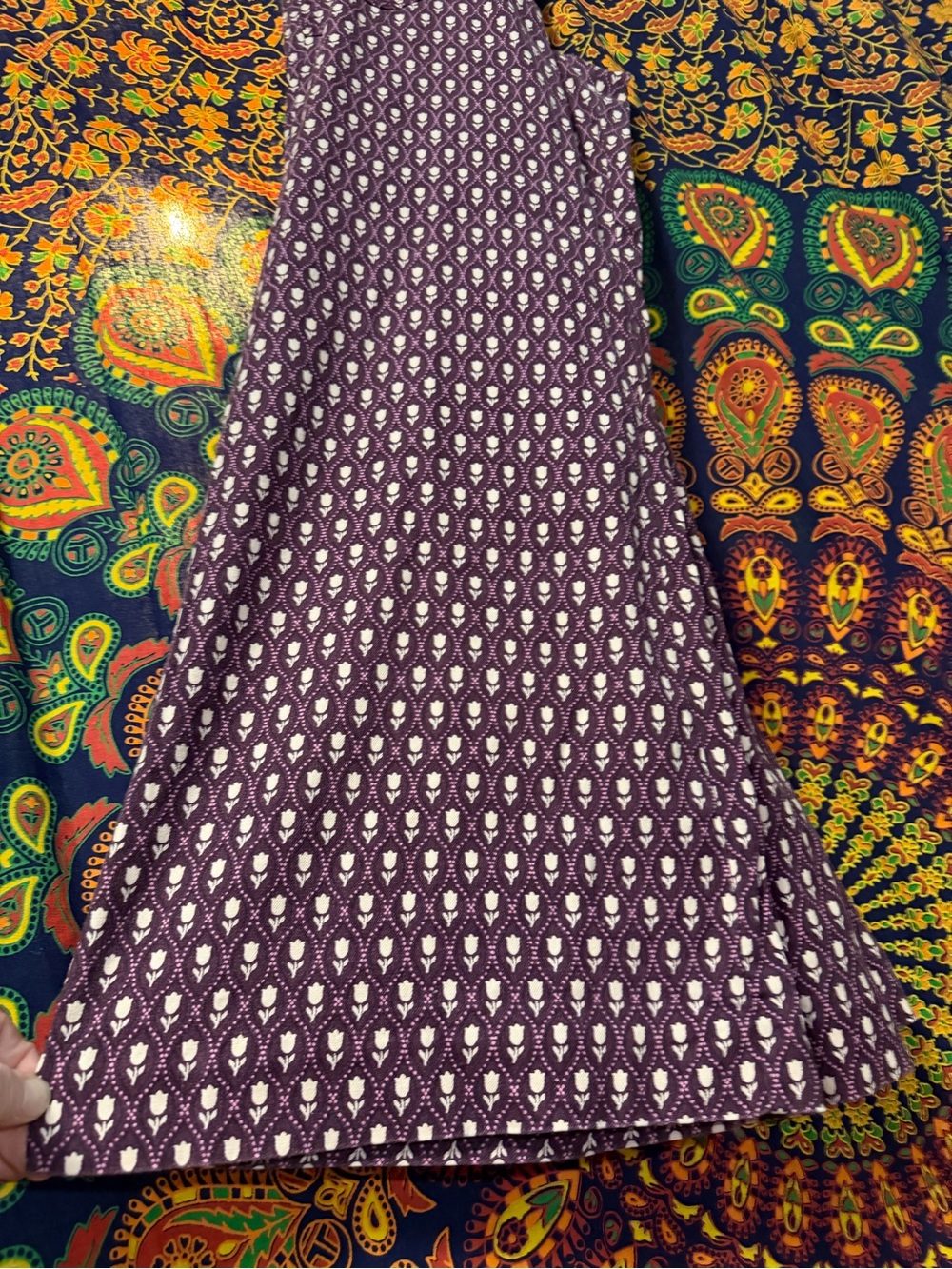 Rare! Maeve for Anthropologie Purple and White Wide-Leg/ Flare Pants